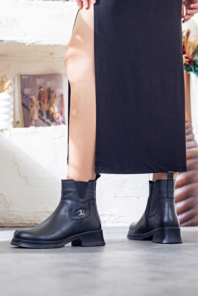 Adım Adım Women's Genuine Leather Non-Slip Sole Casual Boots