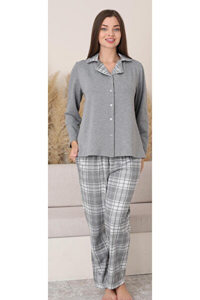LİMİSSİ Knitted Fabric Buttoned Pajama Set