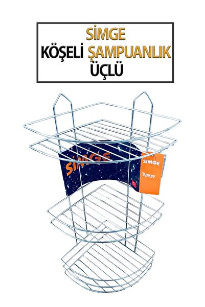 SİMGE Suport de șampon pentru 3 sticle, din oțel inoxidabil cromat