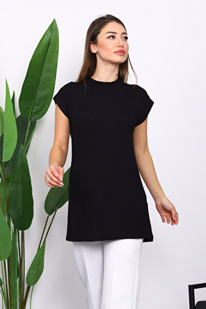 İmajButik Black Mock Neck Zero Sleeve Undershirt