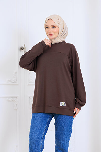 Kiremit Women's Modal Crew Neck Sweatshirt