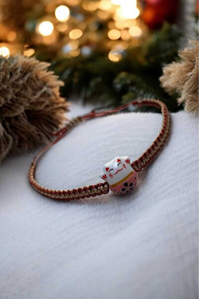 henahera accessory Cam Figür Makrome El Yapımı Tasarım Şans İp Bileklik