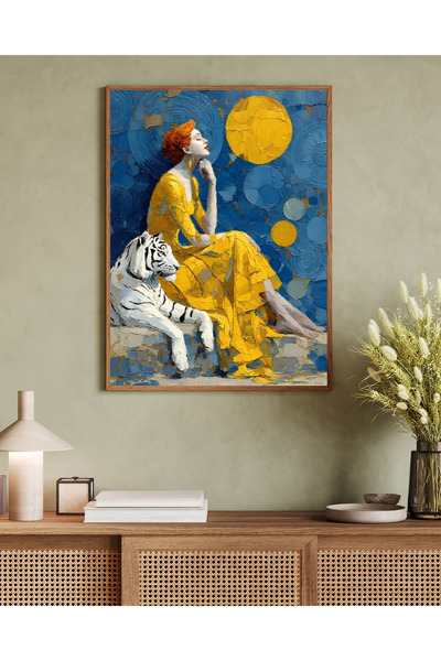 Tuba Decor Tablo dintr-o singură bucată cu rame din lemn pentru sufragerie, s...