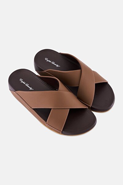 English Laundry Men Slip On Arabic Sandals, Brown