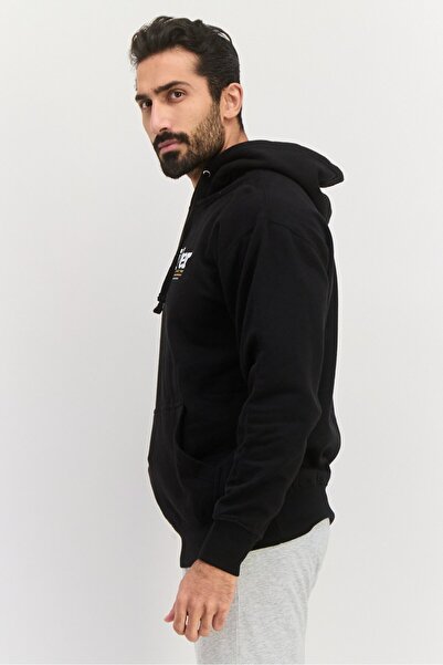 Quiksilver Men Sportswear Fit Long Sleeve Outdoor Hooded Sweatshirt, Black