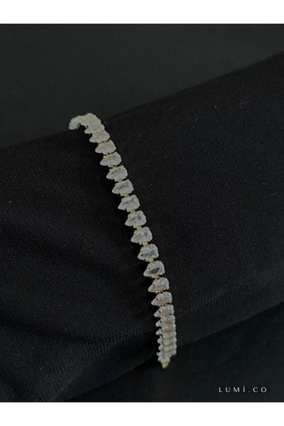 LUMİCOTAKI Gift Steel White Stone Diamond Model Bagette Waterway Bracelet