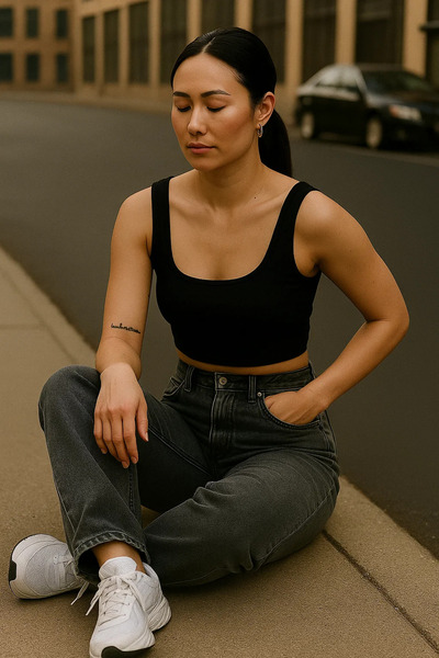 XRAY JEANS Women's Casual Loose Wide Leg Smoked Baggy Jeans