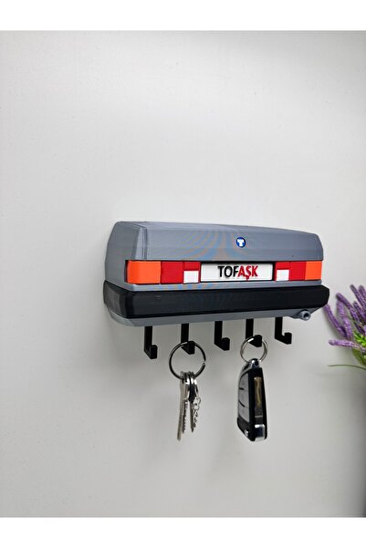 Butik 3D Printing Decorative Tofaş Şahin Model Designed Gray Color Key Hanger