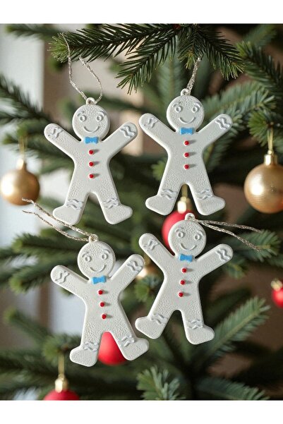 tekmation Ornament de pin pentru omul biscuit, ornament de Crăciun (4 bucăți)