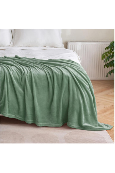 OEM MIULEE soft and fluffy fleece blanket for sofa, bed, bedroom, office, or travel, 150 x 200 cm, green