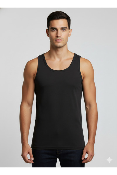 İntimate 6-Pack 100% Cotton Classic Men's Tank Top Wide Straps Breathable, Flexible and Sweat-Absorbent Undershirt