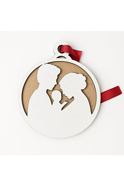 CREATIV LMS Ornament din lemn decupat „Familie” 8cm