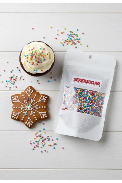 ŞEKER & SUGAR - RENKLİ BONCUK Şeker Pasta Süsü / Cupcake ve Pasta Süsleme şek...