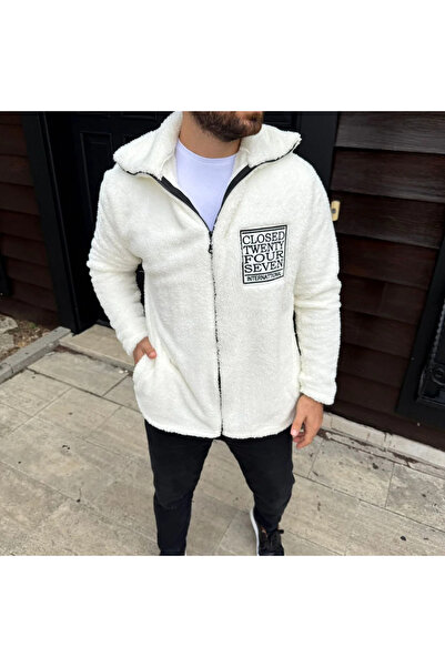 mzpkartan Men's Fleece Zippered Sweatshirt – Hoodless, with Pockets, Soft Texture, Oversized Comfortable Fit, Winter S