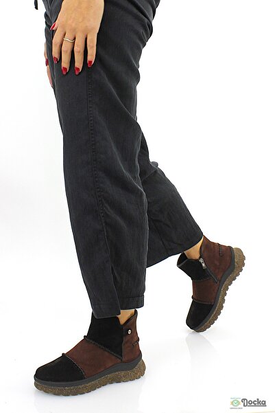 Mammamia Women's Genuine Leather Orthopedic Zippered Flat Thick Sole Sports Casual Boots M26/Kb4090