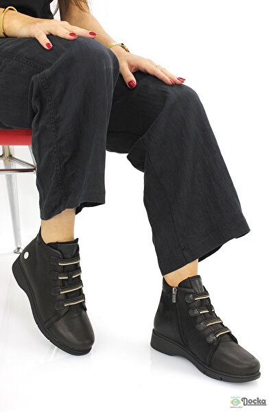 Mammamia Γυναικείες μπότες με επίπεδη σόλα καθημερινά χωρίς κορδόνια ορθοπεδικά από γνήσιο δέρμα M26/KB4535