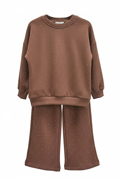 MODANINO Girl's Stone Decorated Top and Bottom Set - 3 Yarns 4-12 Years Old 12345