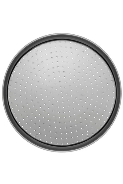 PudraLuna Orta Boy Delikli Pizza Pişirme Tepsisi, Paslanmaz Çelik Lahmacun Pi...