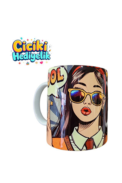 ciciki hediyelik Pop Art Patterned 3D Effect Gift Mug
