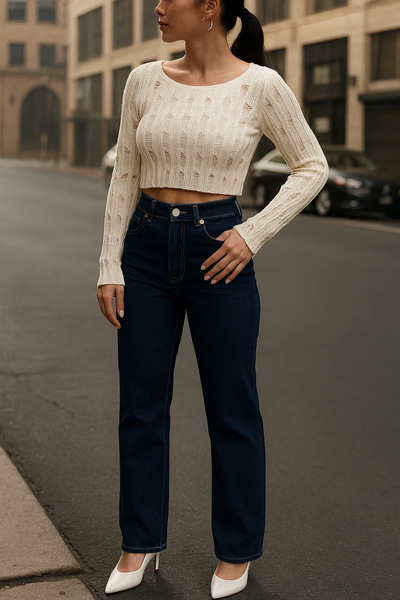 XRAY JEANS Γυναικείο τζιν παντελόνι Basic Daily Baggy Navy Blue