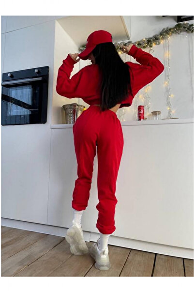 embody Women's cotton tracksuit, two-piece set, Mood, red