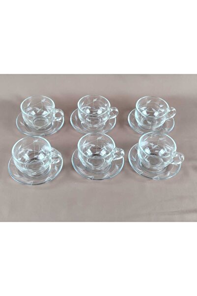 AR اكواب طقم 12 قطعه بنقشة حفر على القزاز