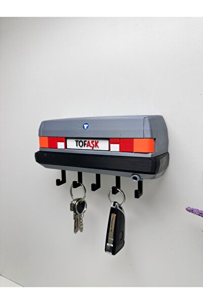 Butik 3D Printing Decorative Tofaş Şahin Model Designed Gray Color Key Hanger