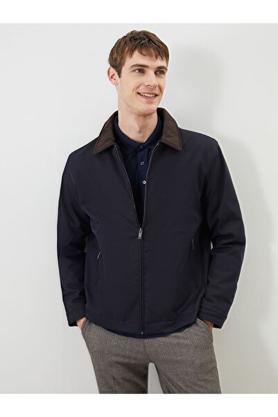 LC Waikiki Синій стандартний фасон піджак з коміром Чоловічий пальто