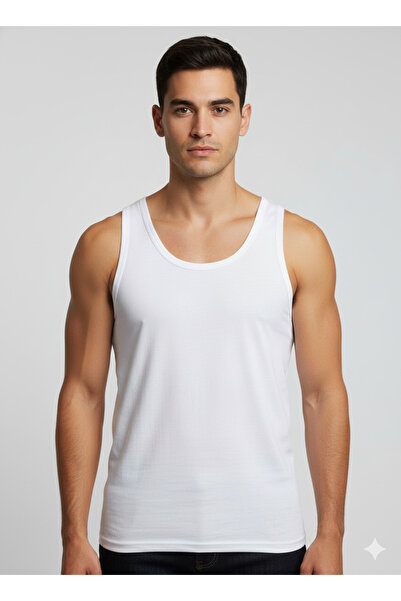 İntimate 6-Pack 100% Cotton Classic Men's Tank Top Wide Straps Breathable, Flexible and Sweat-Absorbent Undershirt