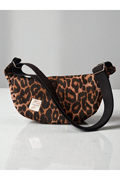 sewingya Handmade Brown Leopard Patterned 100% Cotton Sustainable Fabric Shou...