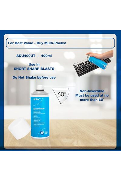 AF ADU400UT Utility Sprayduster 400 ml / Air Duster - HFC Free, Flammable, Non-Invertible