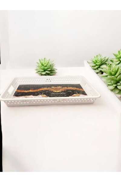 JGX سينيه تقديم فاخر بلون ابيض ونقشه رخام اسود