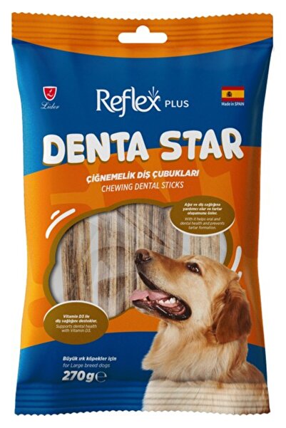 Reflex Plus Dentastar / Çiğnemelik Diş Çubukları Büyük Irk Yetişkin Köpek Ödül Maması 270GR