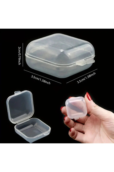 SaraTremo Set of 10 small transparent boxes with lids - jewelry organizers