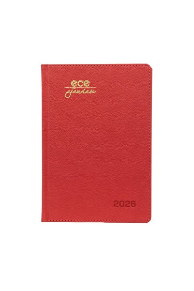 Ece Ajandasi Kemer 2026 Red - Daily Lined Hardcover 14X20
