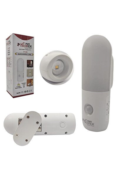 Hightek HT-3256 GALATA Sensörlü Lamba Aplik Şarjlı 3 Modlu Beyaz + Günışığı