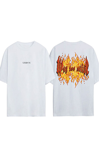 urbvn تي شيرت واي ديزاين مطبوع أبيض قصة فضفاضة