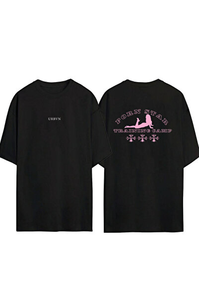 urbvn Training Camp Design Printed Black Oversized t Shirt