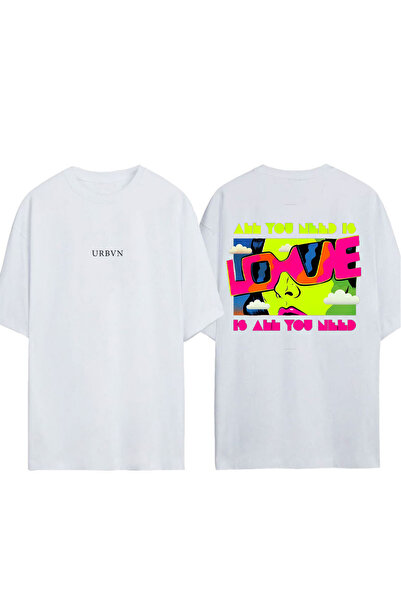 urbvn You Need Design Printed White Oversized T-Shirt