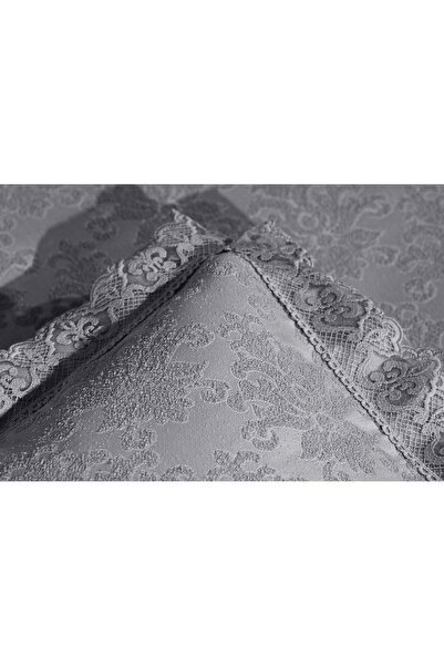 Lady London Aden Şönil Şönil Buklet Dantelli 3 Parça Yatak Örtüsü Çift Kişilik - Taş Rengi