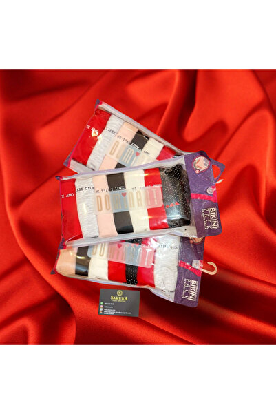 BUTİK SAKURA Women's Slip 7-Piece Colorful Panties Set