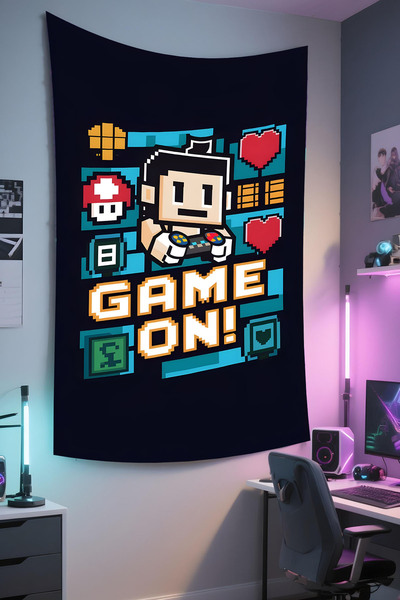 RUGRUMBA غطاء جداري عمودي للاعبين - تصميم مخصص للألعاب، قماش عالي الجودة، سجا...