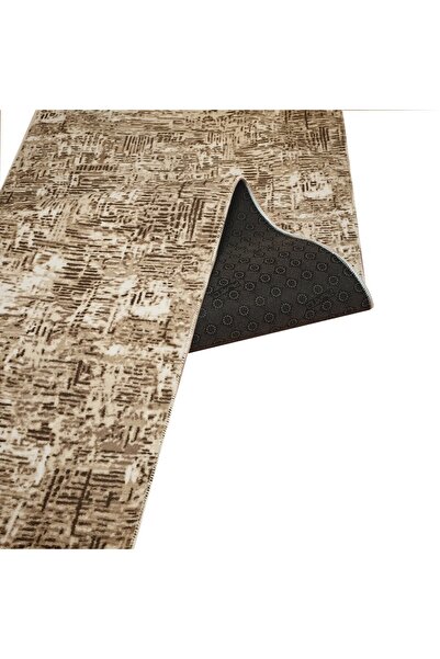 OEM Set of 2 Non-Slip Rugs, Beige Abstract, 80 x 150 / 80 x 300 cm