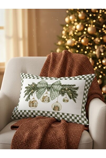 Evmila Christmas Ornament Pattern Velvet Rectangular Throw Pillow Cover 35X55 cm Double Sided Printed Zippers