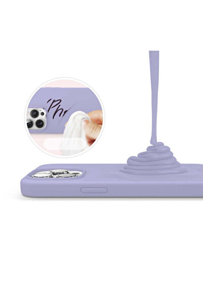 Casey Studios Husa Soft Silicone iPhone 13 Pro Max, Microfibra in Interior, de Protectie, Slim, Light Lilac