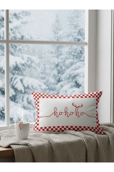 Evmila Hoho Letter Pattern Velvet Rectangular Throw Pillow Case 35X55 cm Double Side Printed Zippers