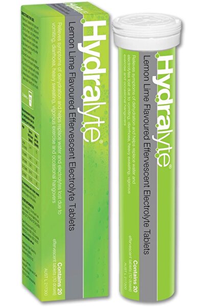 HYDRALYTE Lemon & Lime Effervescent Electrolyte Tablets, 20 Count