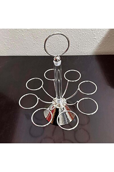 DVINA حامل تقديم فناجين قهوة 8 فنجان فضي