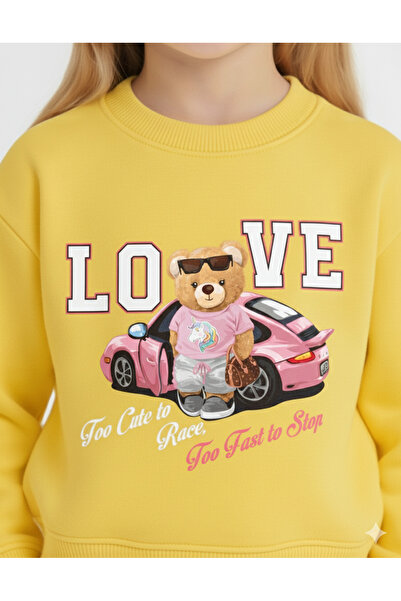 LİTTLE TORTOİSE Girl's Printed Tracksuit Set / Sweatshirt Set