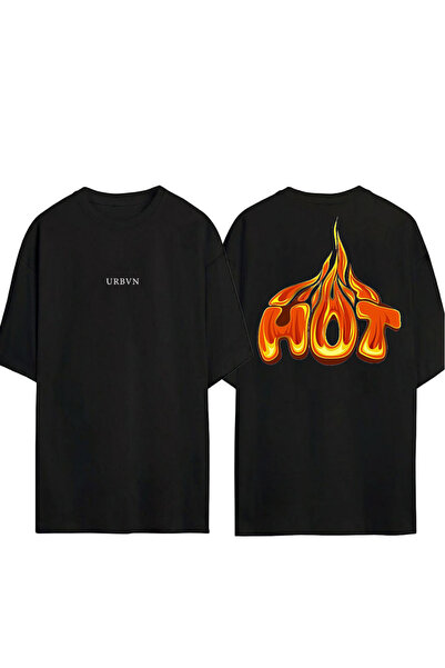 urbvn Tricou negru oversize cu imprimeu HOT Design